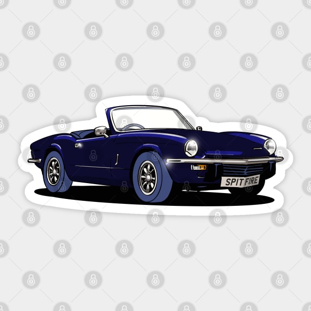 Triumph Spitfire Mk. IV in blue Sticker by Webazoot